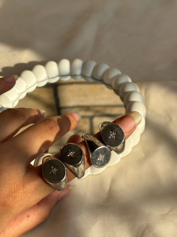 Diamond Star Signet Ring - Image 2