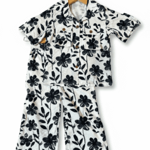Black & White Floral print Co-ord Set (05)