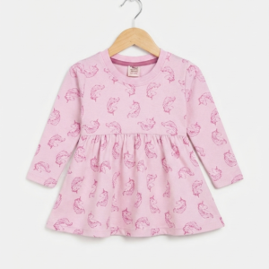 Pink Unicorn Winter Frock