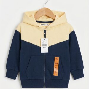 Beige & Blue Terry Hoodie (FT-04)