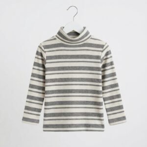 Grey & White Stripes Highneck