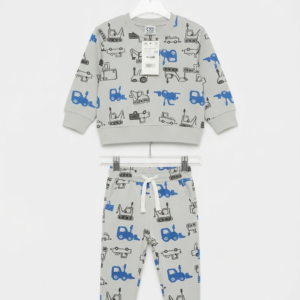 Light Grey Tractor Sweatsuit