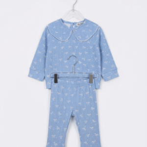 Blue Bow Soft Jersey Suit