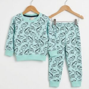 Sea-Green Dino Sweatsuit