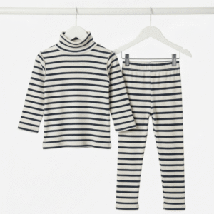 Grey & White Stripes Highneck Suit