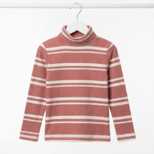 Brown & White Stripes Highneck