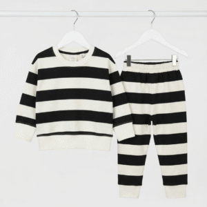 Black & Cream Stripes Sweatsuit
