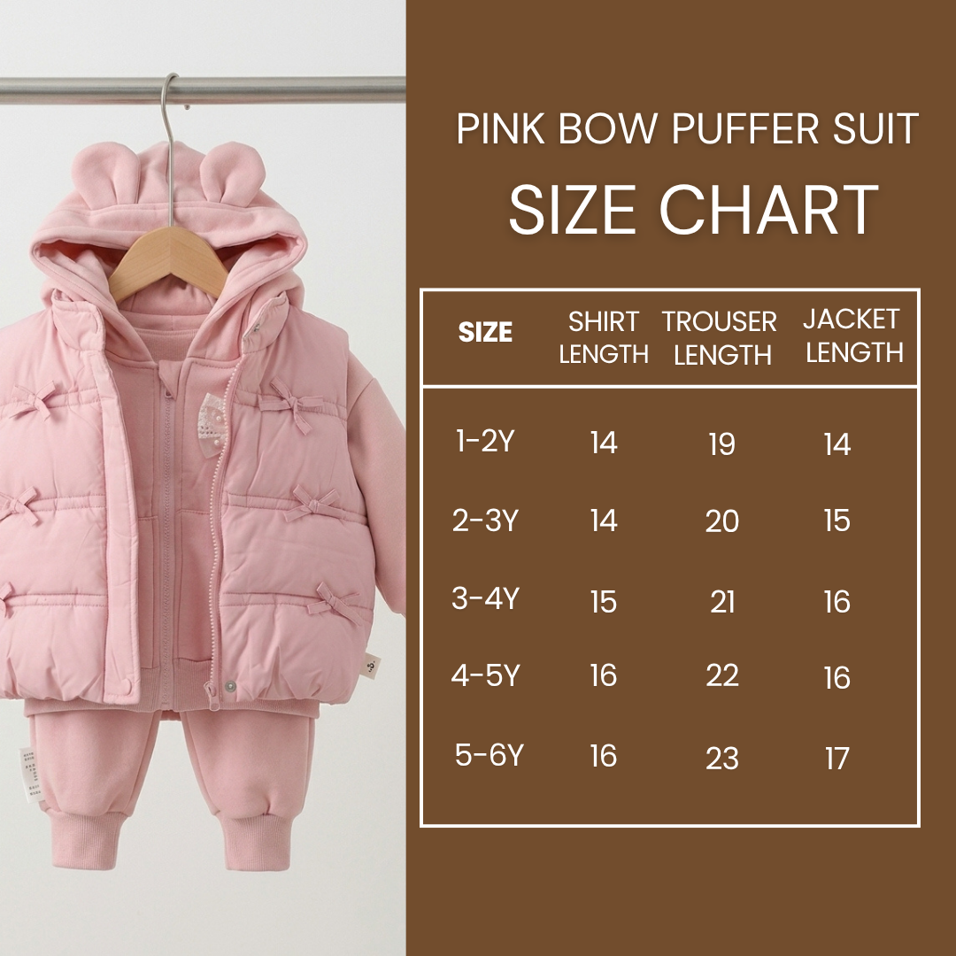 Pink Bow Puffer Suit (3pc) - Image 2