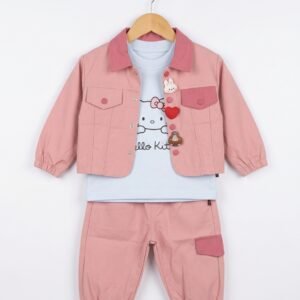 Light Pink Denim 3pc Suit