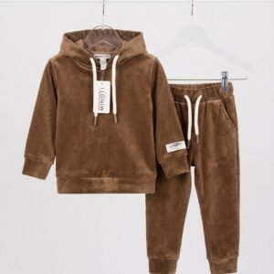 Brown Hoodie Velvet Suits