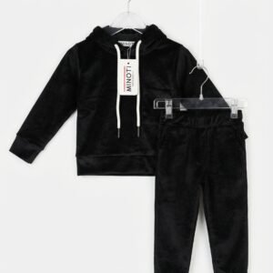 Black Hoodie Velvet Suits