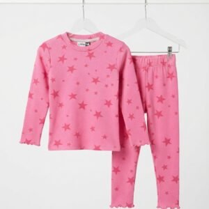 Deep Pink Star Soft Ribbed Suit