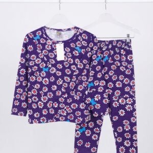 Purple Flower Full Sleeves Nightsuits