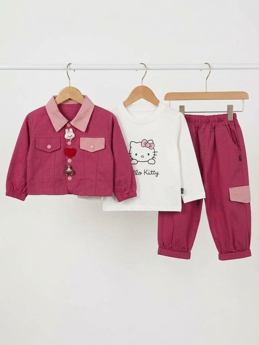 Dark Pink Denim 3pc Suit