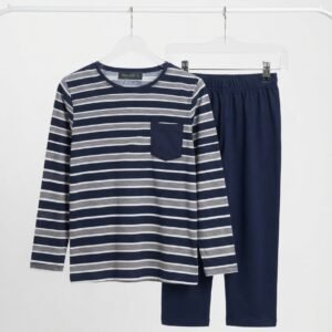 Blue Stripes Full Sleeves Nightsuit