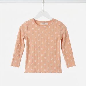 Peach Printed Full Sleeves Shirt