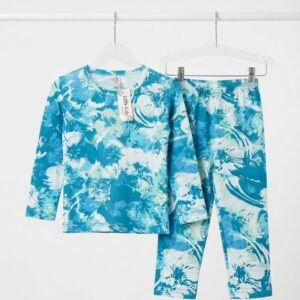 Blue Leaves Full Sleeves Nightsuit