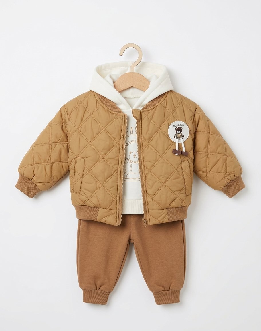 Brown Bear Puffer Suit (3pc)