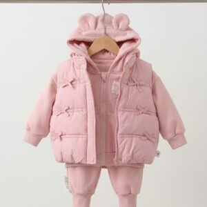 Pink Bow Puffer Suit (3pc)