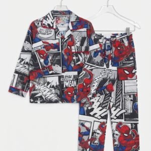 Spiderman Cotton Full Sleeves Nightsuit