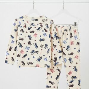 Skateboard Print Full Sleeves Nightsuit