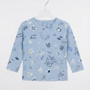 Blue Sea Creatures Print Full Sleeves Shirt